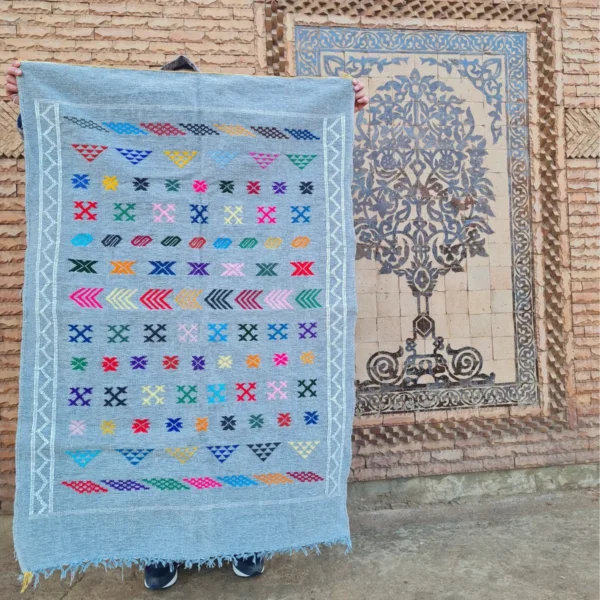 gray Berber Kilim Rug 3.3 x 4.7 FT