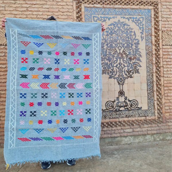 gray Berber Kilim Rug 3.3 x 4.7 FT