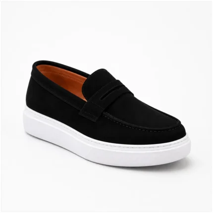 DONYDIOF Mocassin Casual en Daim (Noir)