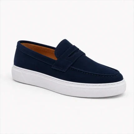 DONYDIOF Mocassin Casual en Daim (Bleu Marin)