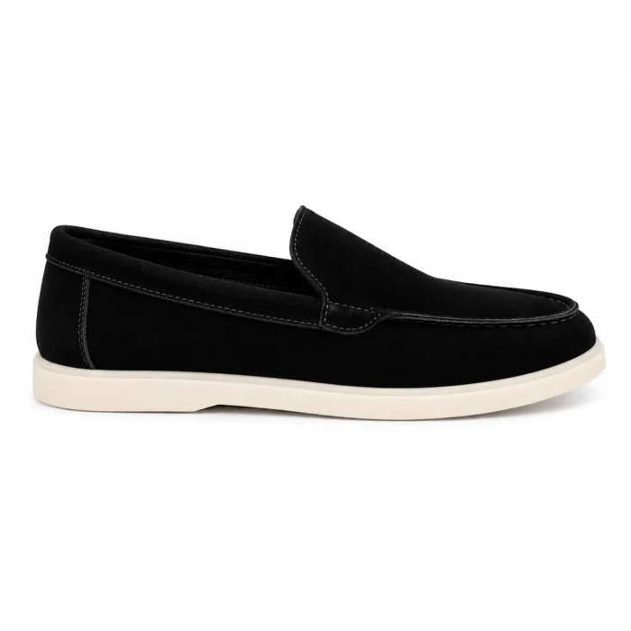 DONYDIOF Mocassin Élégance en Daim (Noir)