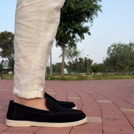 DONYDIOF Mocassin Élégance en Daim (Noir)