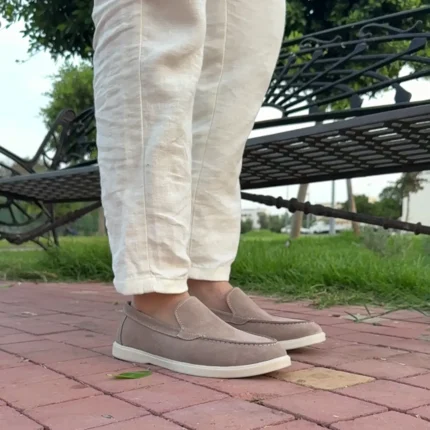 DONYDIOF Mocassin Élégance en Daim (Beige)