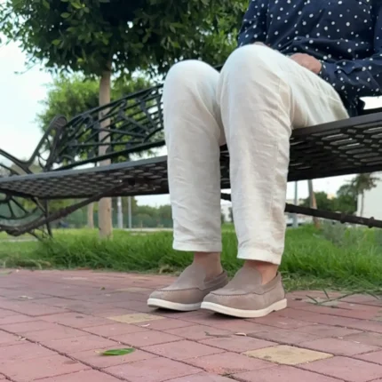 DONYDIOF Mocassin Élégance en Daim (Beige)