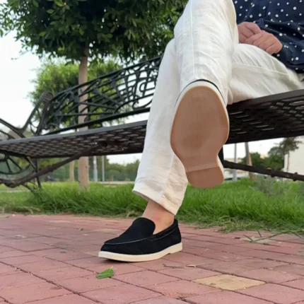 DONYDIOF Mocassin Élégance en Daim (Noir)