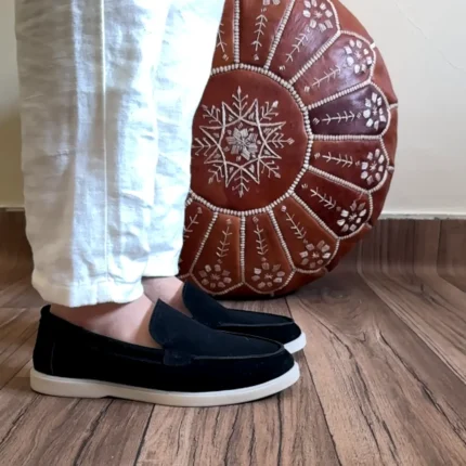 DONYDIOF Mocassin Élégance en Daim (Noir)