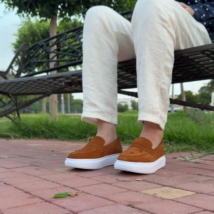 DONYDIOF Mocassin Casual en Daim (Tabac)