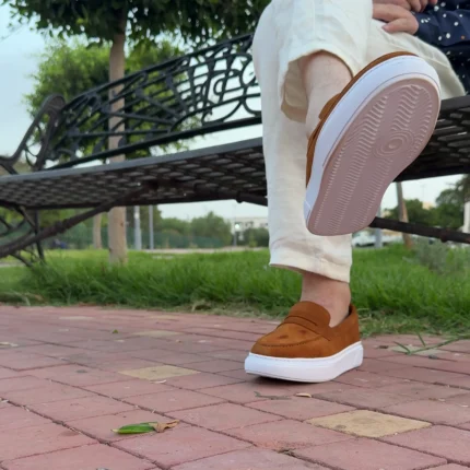 DONYDIOF Mocassin Casual en Daim (Tabac)