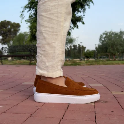 DONYDIOF Mocassin Casual en Daim (Tabac)
