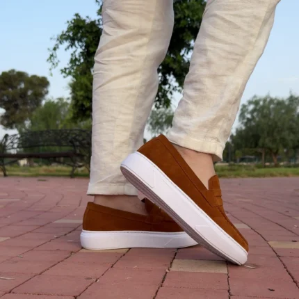 DONYDIOF Mocassin Casual en Daim (Tabac)