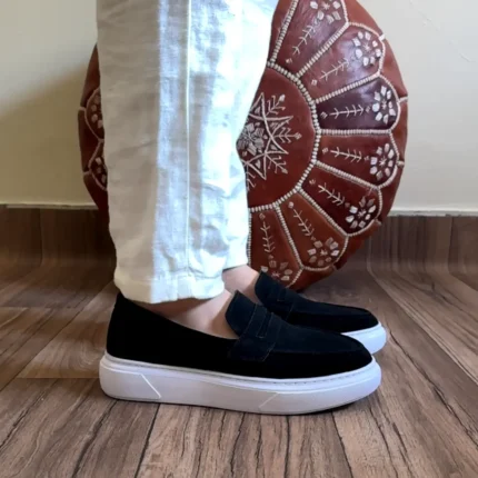 DONYDIOF Mocassin Casual en Daim (Noir)