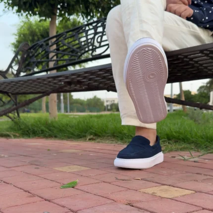 DONYDIOF Mocassin Casual en Daim (Bleu Marin)